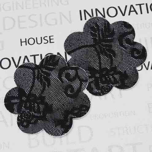 Наклейки на груди ромашки чорні 8см Київ