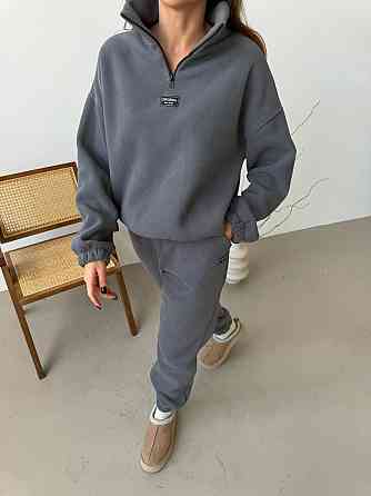 Женский повседневный костюм из плотного флиса полар. Графит, 46/48 Одесса