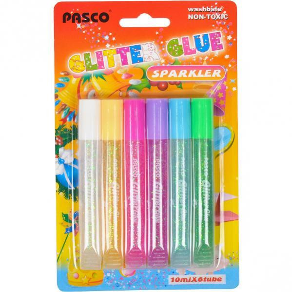 Клей з глітером "Pasco"  6кол 10мл colors F-019-08, шт Київ - фото 1