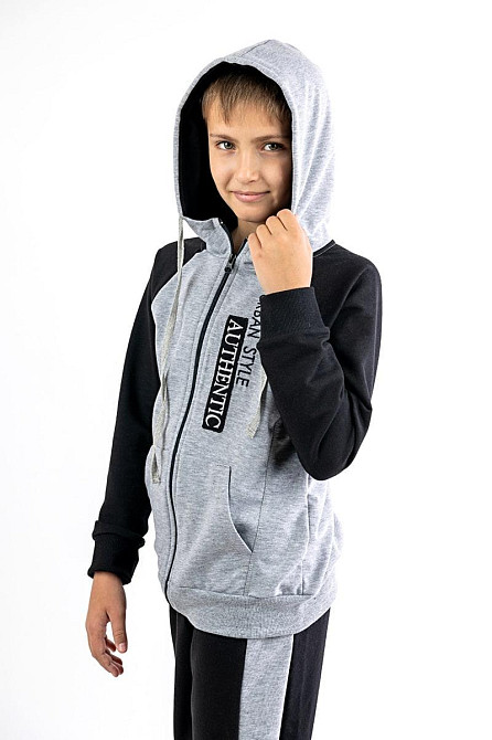 Спортивний костюм дитячий для хлопчика, чорний топ 128 Крохатушка одяг Київ - фото 1