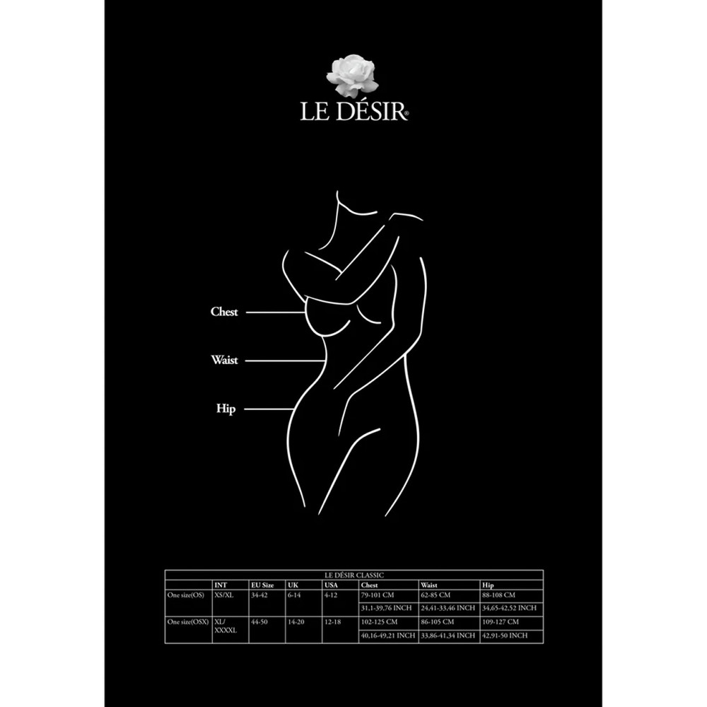 Жіночий боді з контрастної сітки Le Desir Contrast Fence Net Teddy Queen Size, чорний Sex Aura Київ - фото 6