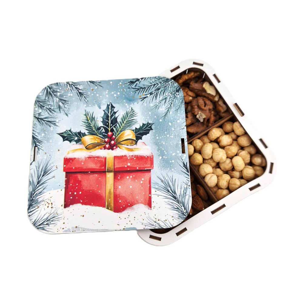 Новорічний набір горіхів №245 у святковому пакуванні на Новий Рік для дівчини, жінці, колегам, вчителю, сестрі, подрузі, мамі, Одеса - фото 4