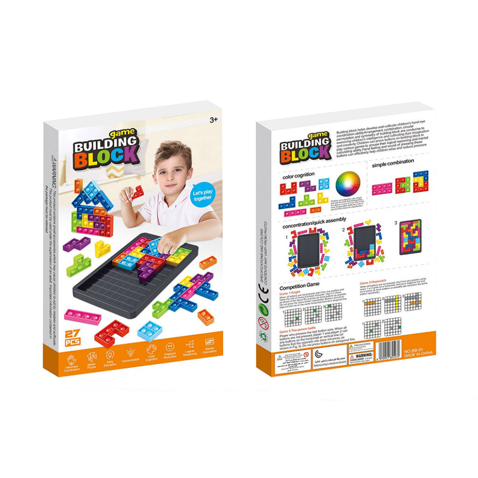 Настільна гра "Тетріс антистрес" BB-01, 27 деталей Вінниця - фото 1