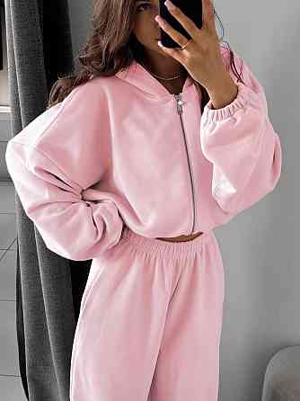 Жіночий теплий затишний костюм: кофта та штани двосторонній фліс Рожевий, 42/44 Одеса