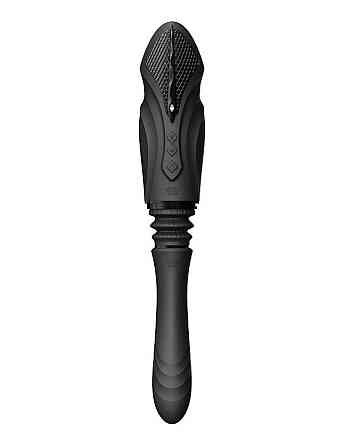 Компактна смарт секс-машина Zalo – Sesh Obsidian Black, 2 насадки, пульт ДК, кристал Swarovski Sex Aura Київ