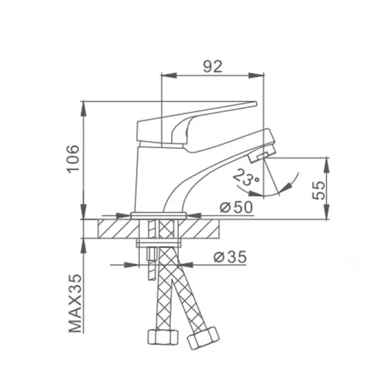 Змішувач для умивальника FRAP F1013,хром Київ