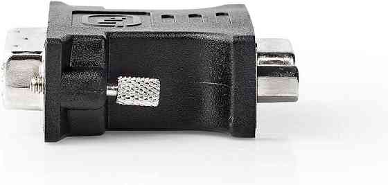 Адаптер DVI-D на VGA (гнездо) прямой корпус PVC черный Киев