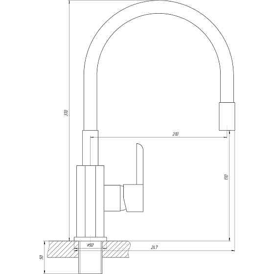 Змішувач для кухні DOMINO PRESTIGE DPS-203SLR-Black Тернопіль