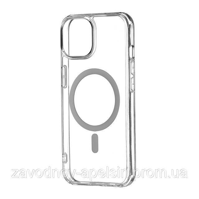 Iphone 15 Plus Прозорий чохол Магнітне кільце (TPU+PC) Одеса - фото 1