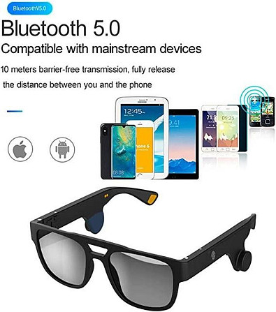 Smart Audio glasses Інтелектуальні сонцезахисні окуляри bluetooth gokul bone conduction смарт аудіо окуляри Дніпро - фото 7