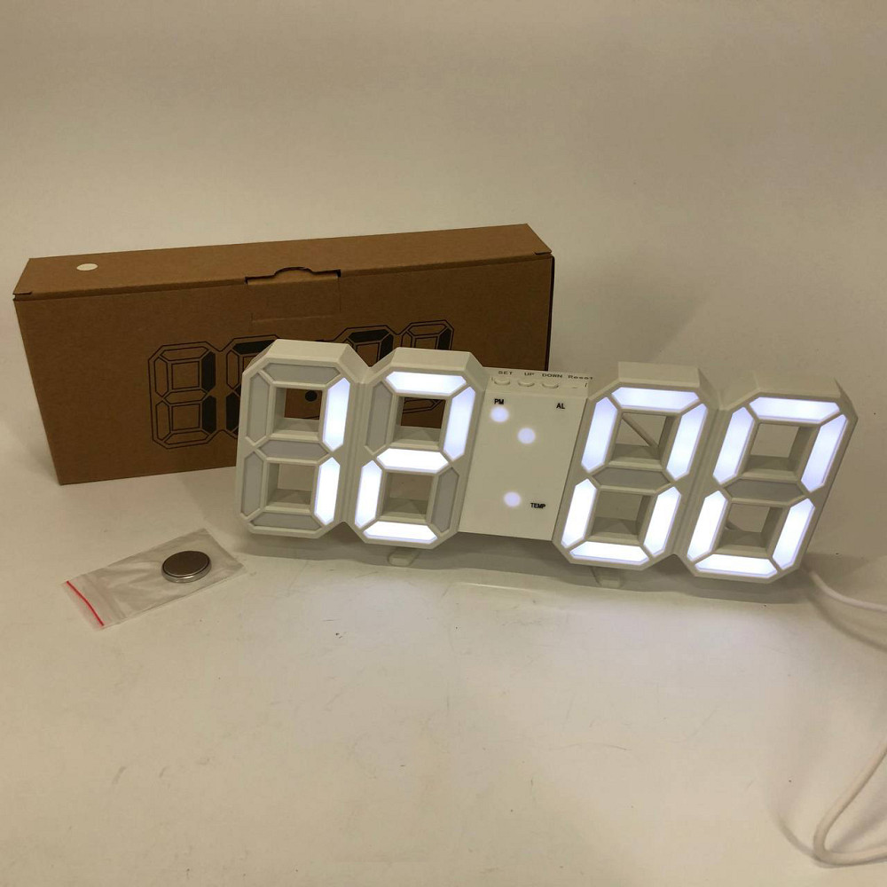 Настільний годинник з великими цифрами LY-1089, Сучасний годинник з LED підсвічуванням JD-32 Львів - фото 6