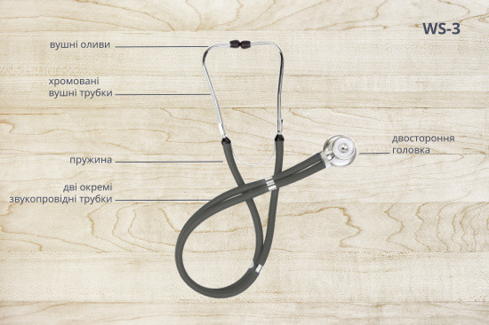 WS-3 Стетоскоп Раппапорта (темно-серый) Днепр - изображение 8