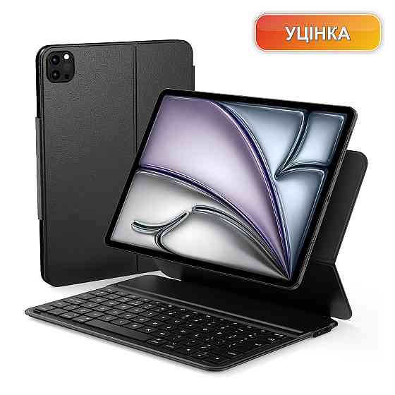 Чохол клавіатура Qulose QWERTZ для iPad Air 11 M3 2025 M2 2024 iPad Air 10.9 (4/5) iPad Pro 11 Bluetooth USB-C чорний Київ