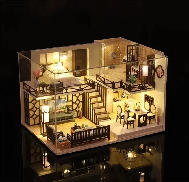 3D Румбокс DIY House Вілла Ясинджу в стилі лофт + Пилозахисний купол (M033-B) Київ - фото 2