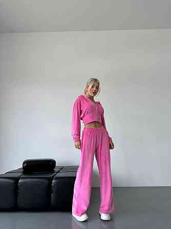 Жіночий стильний прогулянковий костюм двійка: кофта і штани велюр-плюш Одеса