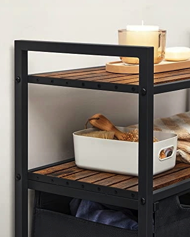 Кошик для білизни Leobert Costway 92 л з 2 полицями в стилі Loft Київ - фото 4