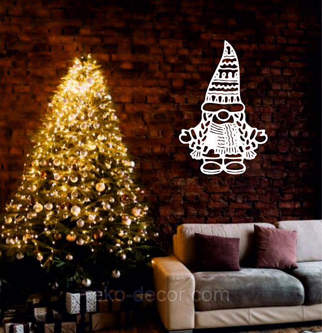 Декоративное настенное Панно «Гном», Декор на стену 110*72 см, Белый Киев - изображение 2