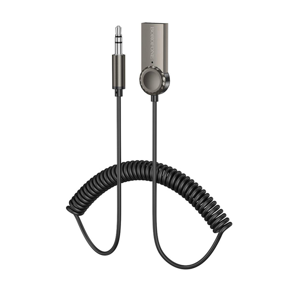 Bluetooth бездротовий ресивер BOROFONE BC56 Peaceful car AUX BT receiver with cable Metal Gray 6941991113031 Одеса - фото 1