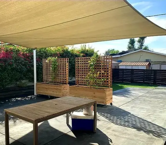 Тент навес затеняющий прямоугольный 4х8м сетка (Бежевый) Киев