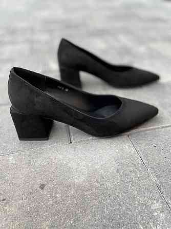 Lino Marano Туфлі жіночі Lino Marano чорні еко-замша каблук 6 см 35р. 40р. (R89-6) Коломыя