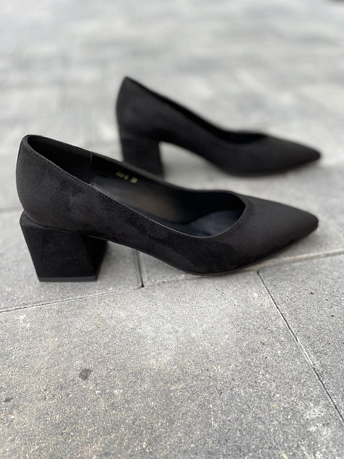 Lino Marano Туфлі жіночі Lino Marano чорні еко-замша каблук 6 см 35р. 40р. (R89-6) Коломия - фото 2