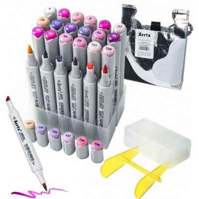 Художественный маркер Arrtx Спиртовые Oros ASM-03PL 24 цвета, фиолетовые оттенки (LC302505) Винница