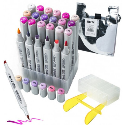Художественный маркер Arrtx Спиртовые Oros ASM-03PL 24 цвета, фиолетовые оттенки (LC302505) Винница - изображение 1