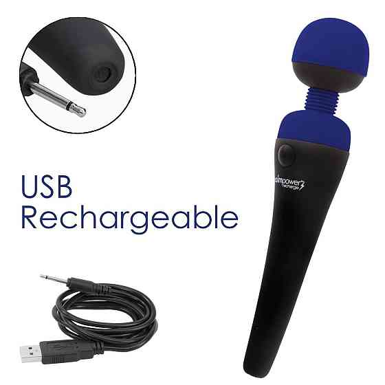 Вібромасажер PalmPower Recharge Blue, перезаряджуваний, гнучка головка, тревел-замок Sex Aura Київ