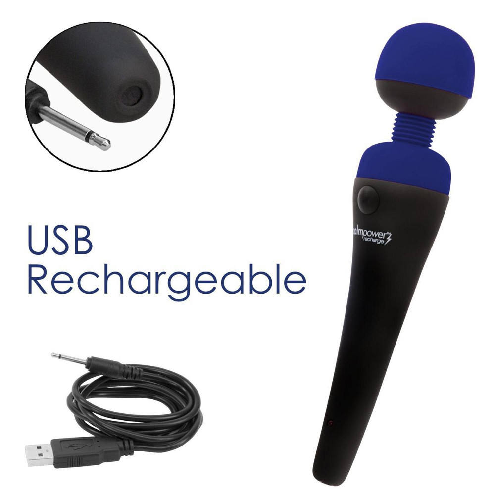 Вібромасажер PalmPower Recharge Blue, перезаряджуваний, гнучка головка, тревел-замок Sex Aura Київ - фото 5
