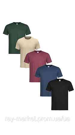Набір базових футболок 5 шт Stedman Classic-T чоловічий темно-зелений/бежевий/бордовий/ темно-синій/чорний (ST2000-5PACK3) XL Київ