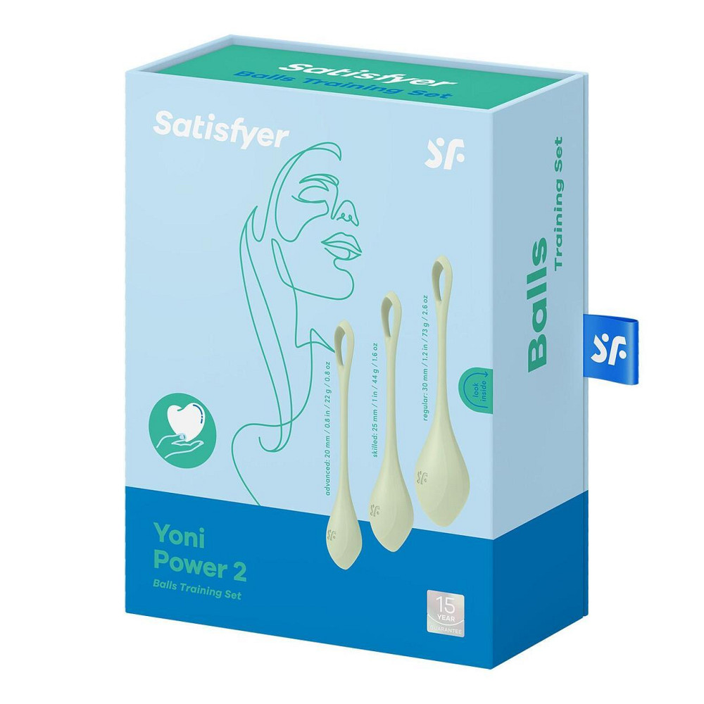 Набор йони бусин Satisfyer Yoni Power 2 Light Green, диаметр 2-2,5-3см, вес 22-44-73гр Sex Aura Киев - изображение 5