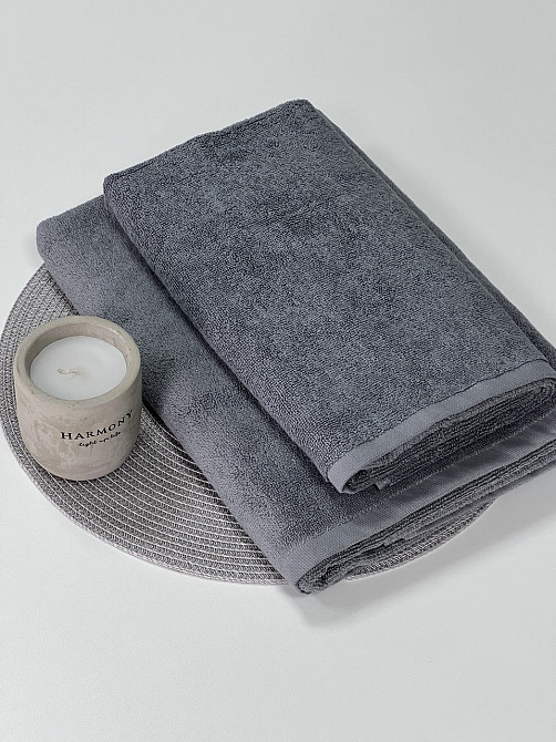 Полотенце банное Ideal Textile махровое 70х140 см 450 г/м2 Сірий 1 шт Черновцы - изображение 2