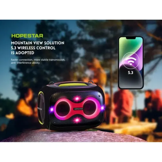 Беспроводная Bluetooth колонка HOPESTAR PARTYBOX, 120 ВТ с двумя микрофонами Коломыя