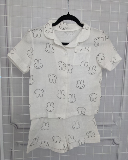 Детская пижамка из муслина шорты с рубашкой Зайчики 110-116 Харьков - изображение 4