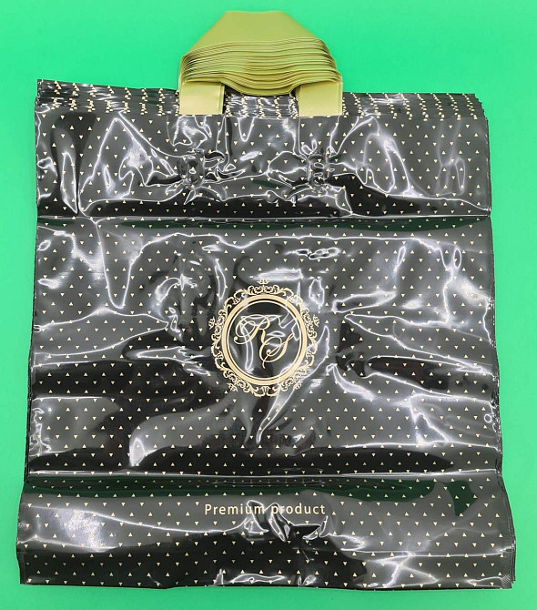 Пакет с петлевой ручкой 40*40 Лилия премиум черный (25 шт) Харьков - изображение 3