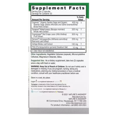 Вітамінно-мінеральний комплекс Nature&apos;s Answer Когнітивний комплекс, підтримка пам&apos;яті та мозку, CogniMax, 6 (NTA-16537) Вінниця - фото 2