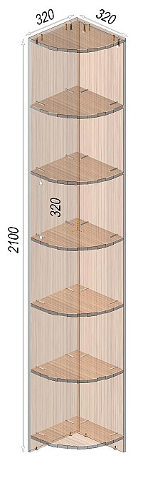Тумба офисная, стеллаж ОК-1, Дуб Аппалачи, 320/320/2100 Львов - изображение 2