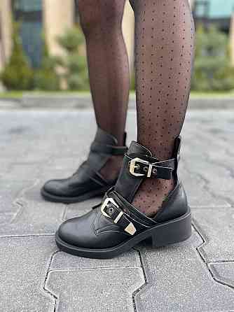 Черевики жіночі ARLEN чорні натуральна шкіра весна-осінь висота 10см розмір 39р (4039) Коломия