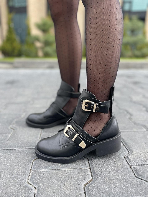 Черевики жіночі ARLEN чорні натуральна шкіра весна-осінь висота 10см розмір 39р (4039) Коломия - фото 1