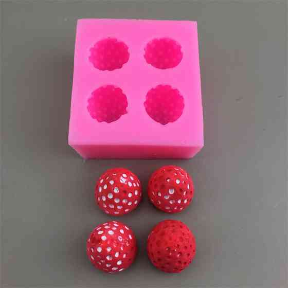 Молд силиконовый Клубника 68 на 68 мм розовый Киев