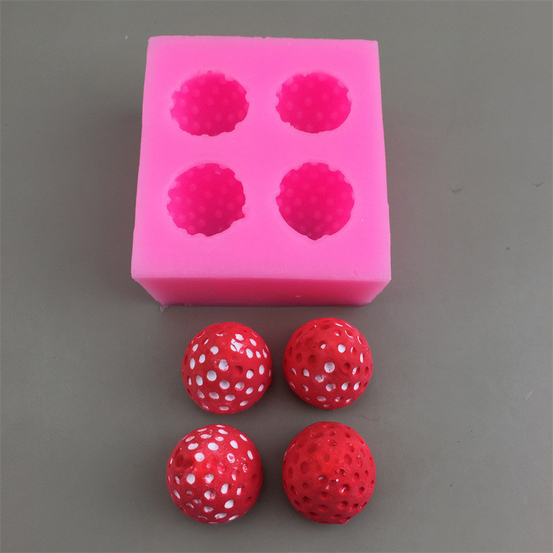 Молд силиконовый Клубника 68 на 68 мм розовый Киев - изображение 5