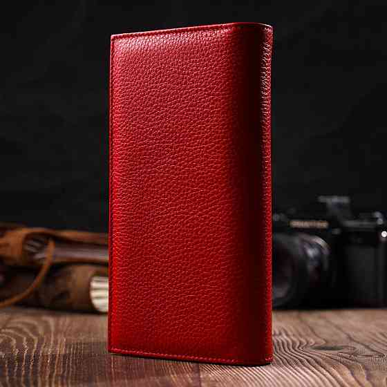 Модний жіночий клатч з блоком для кредитних карток з натуральної шкіри Червоний (Tony Bellucci) Київ