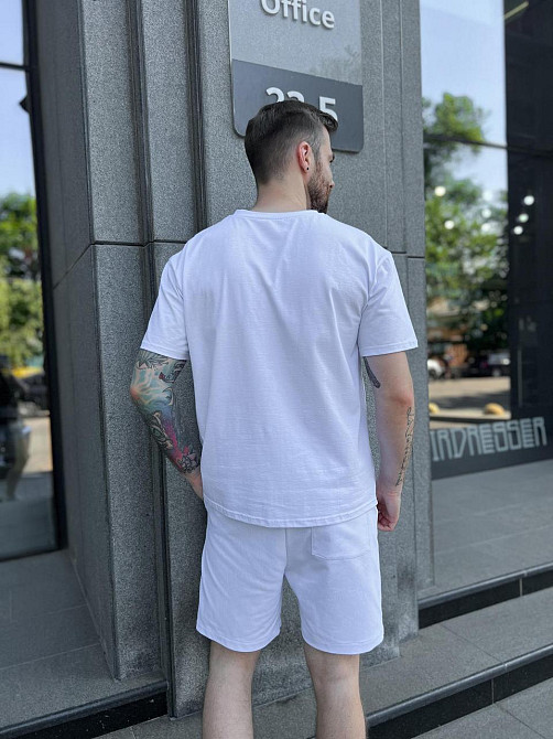 Футболка чоловіча Volition стрейч кулір, біла/принт Київ - фото 2