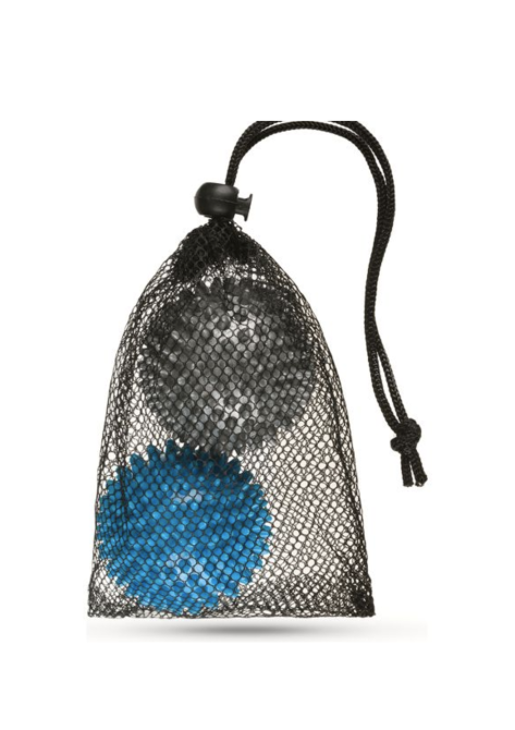 Набір масажних м'ячів Gymtek 70 мм 2 шт твердий/м'який сіро-блакитний Киев - изображение 4