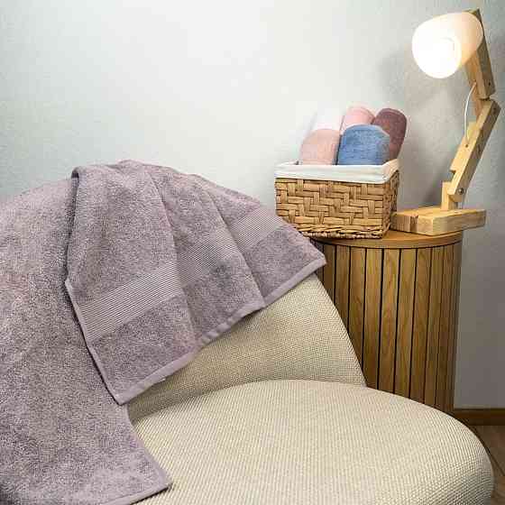 Комплект махровых полотенец с бордюром 2шт GM Textile 50х90см, 70х140см 400г/м2 (Кофейный) Сумы