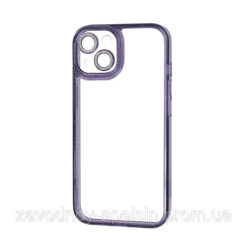 Iphone 14 Чохол Захист камери Блискучі Glitter (фіолетовий) Одеса - фото 1