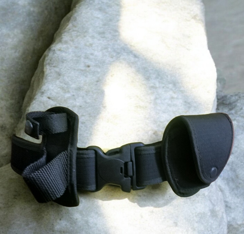 Набір поліцейського чорний ремень-підсумок для кийків та наручників Одеса - фото 6