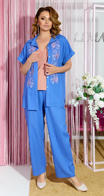 Літній брючний костюм із вишивкою Київ - фото 3