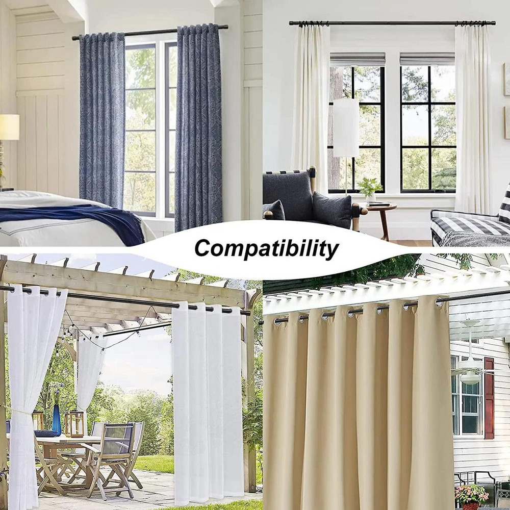 Регулируемый карниз FLY HAWK 99-121 см, нержавеющая сталь, 16 мм, комплект 2 шт, серебристый, карниз Киев - изображение 7