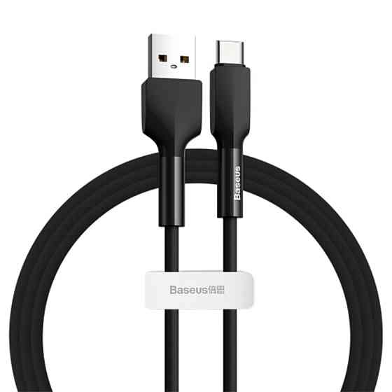 Кабель Baseus Silica gel cable USB For Type-C 1m Black Киев